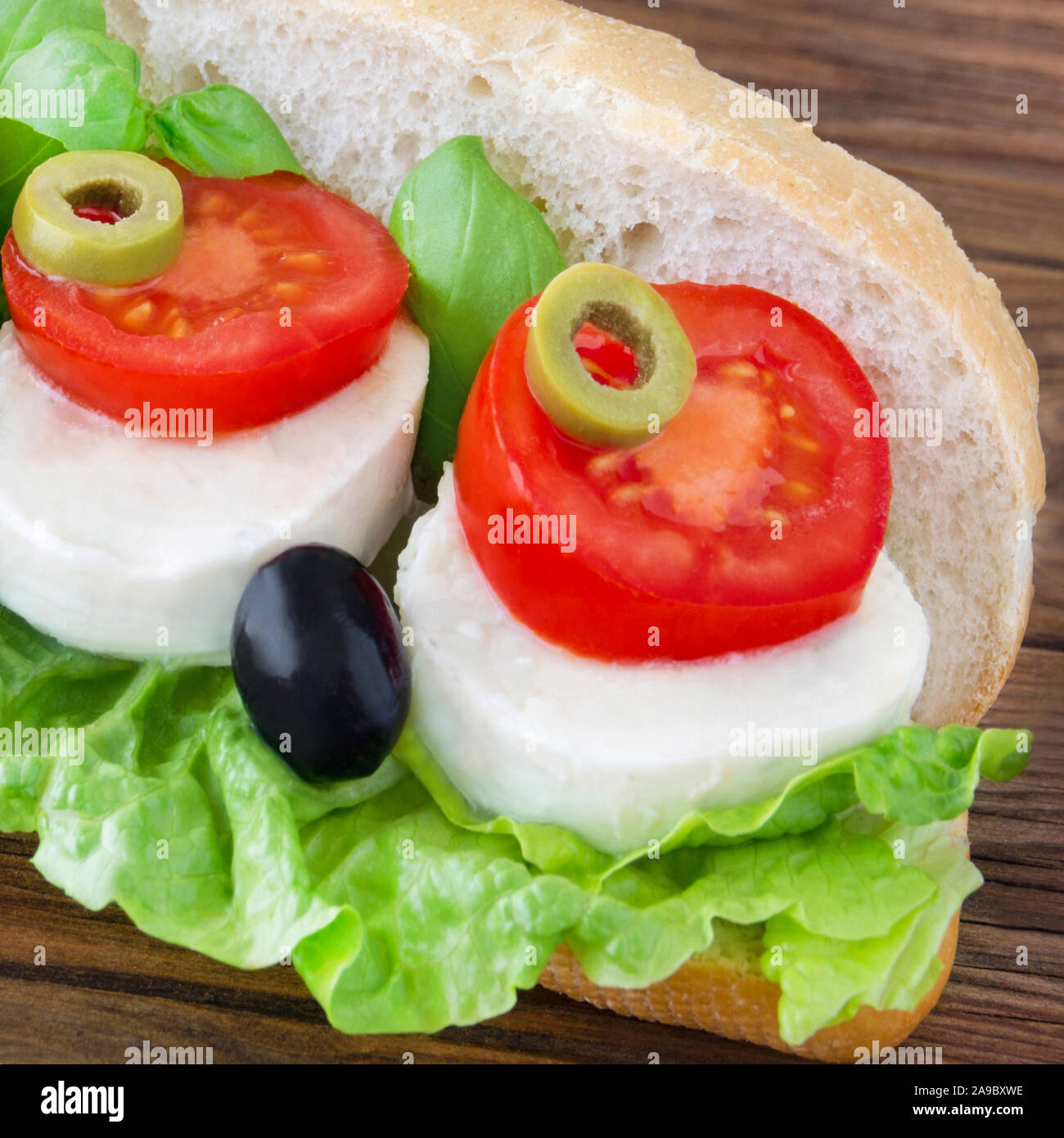Baguette and Mozzarella Stock Photo Alamy