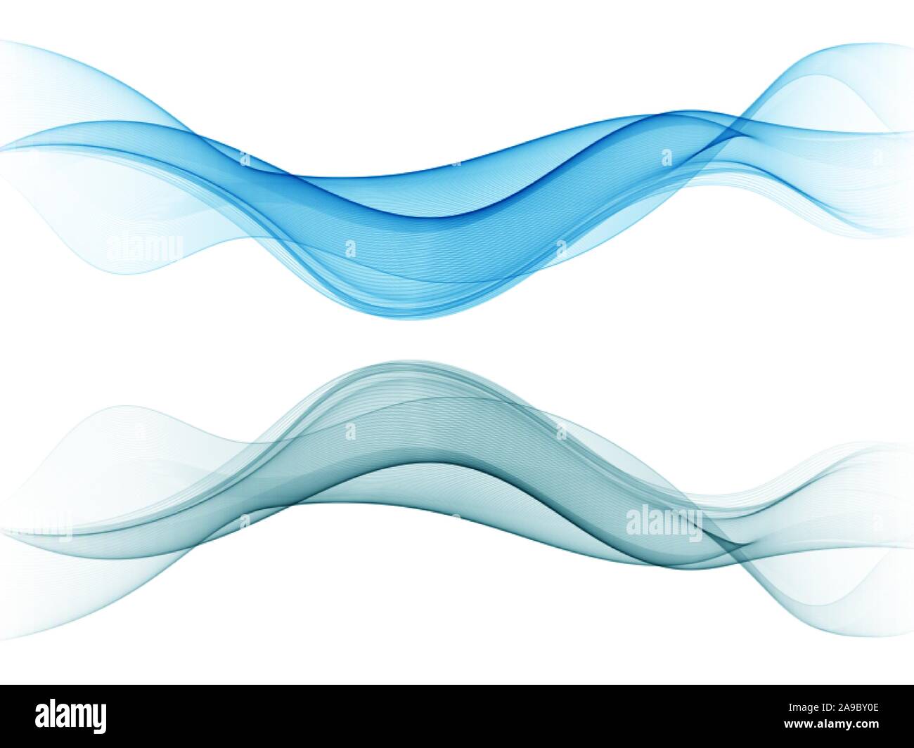 Set of blue abstract wave design element Vector EPS10 Stock Vector