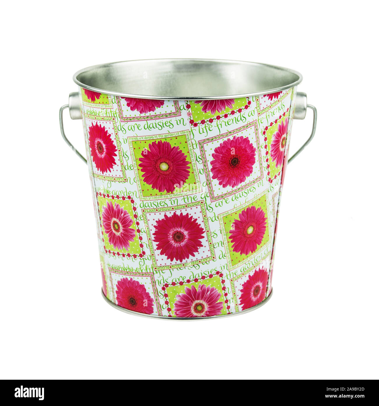 Tin bucket on white background Stock Photo Alamy