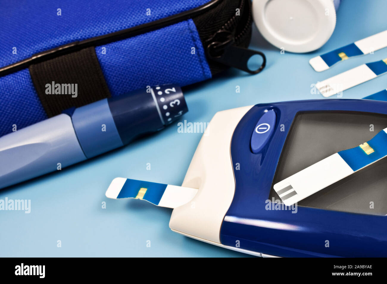 Blood glucose meter medical equipment Stock Photo Alamy