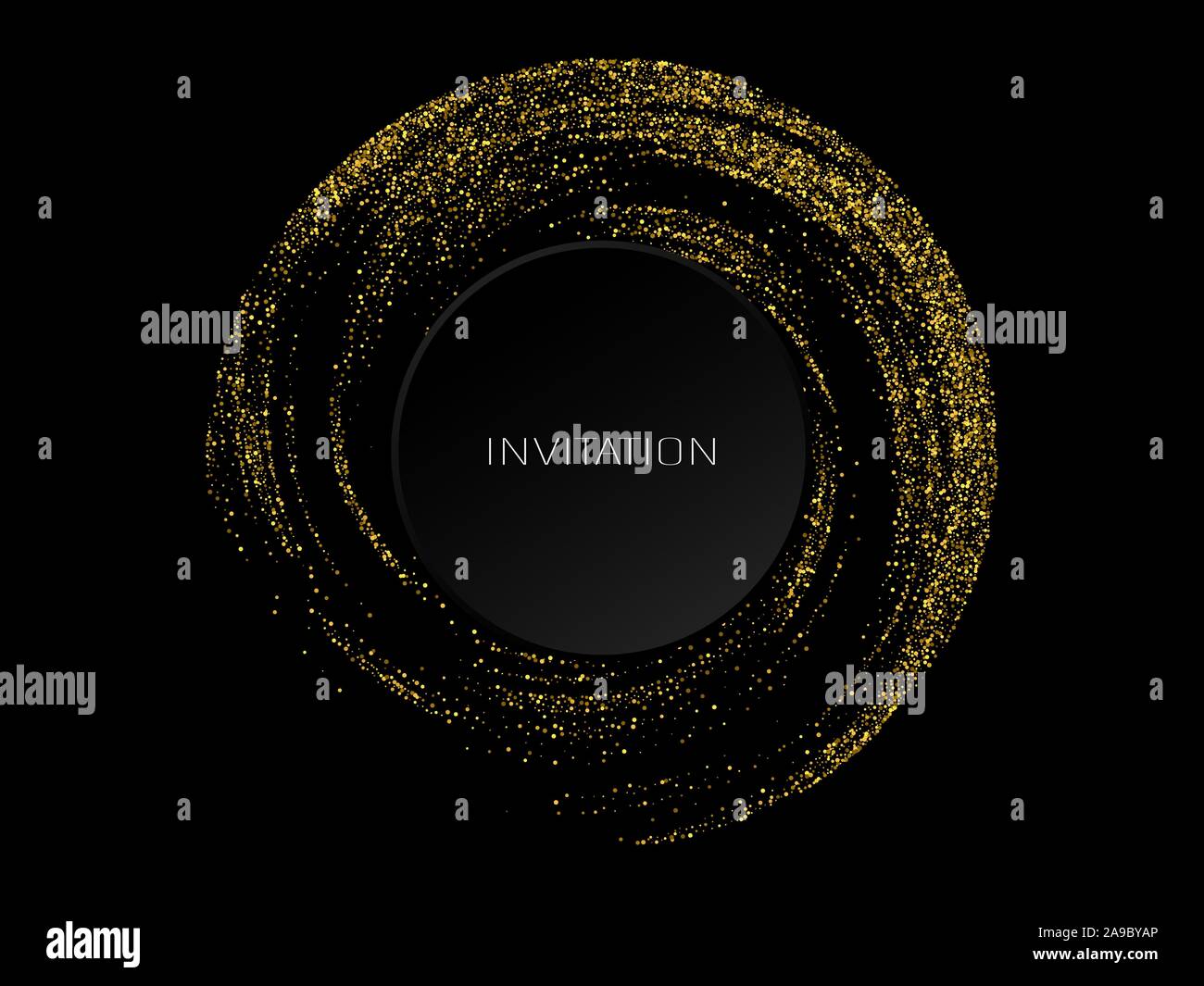 Vector Abstract shiny color gold wave design element on dark background