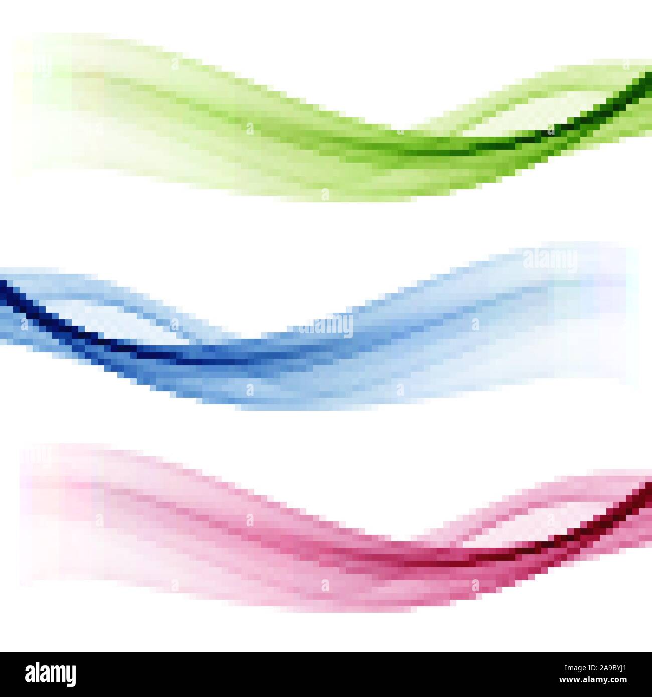 Vector set abstract wave pattern. Blue wave. Green wave. Red wave ...