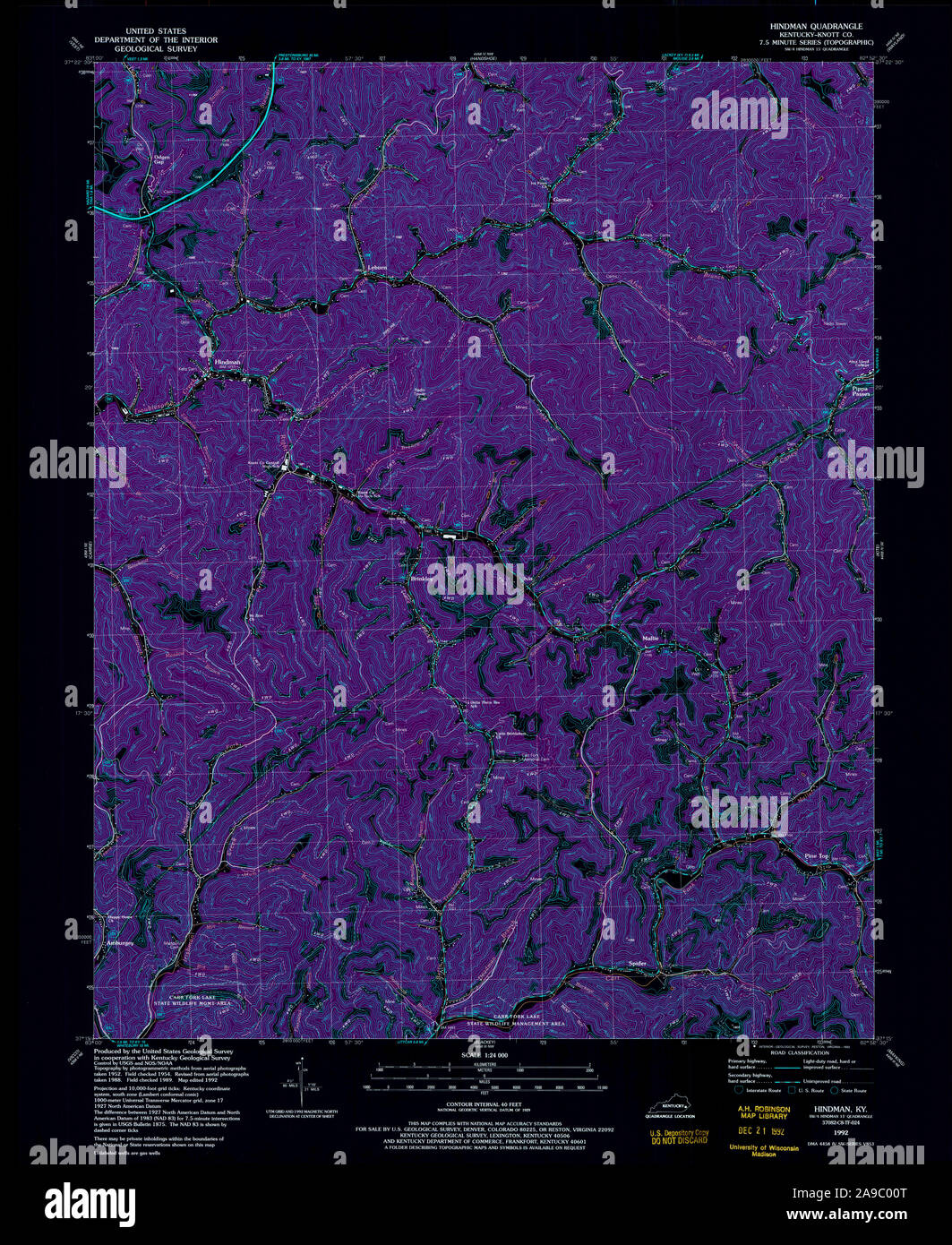 Hindman kentucky map hires stock photography and images Alamy