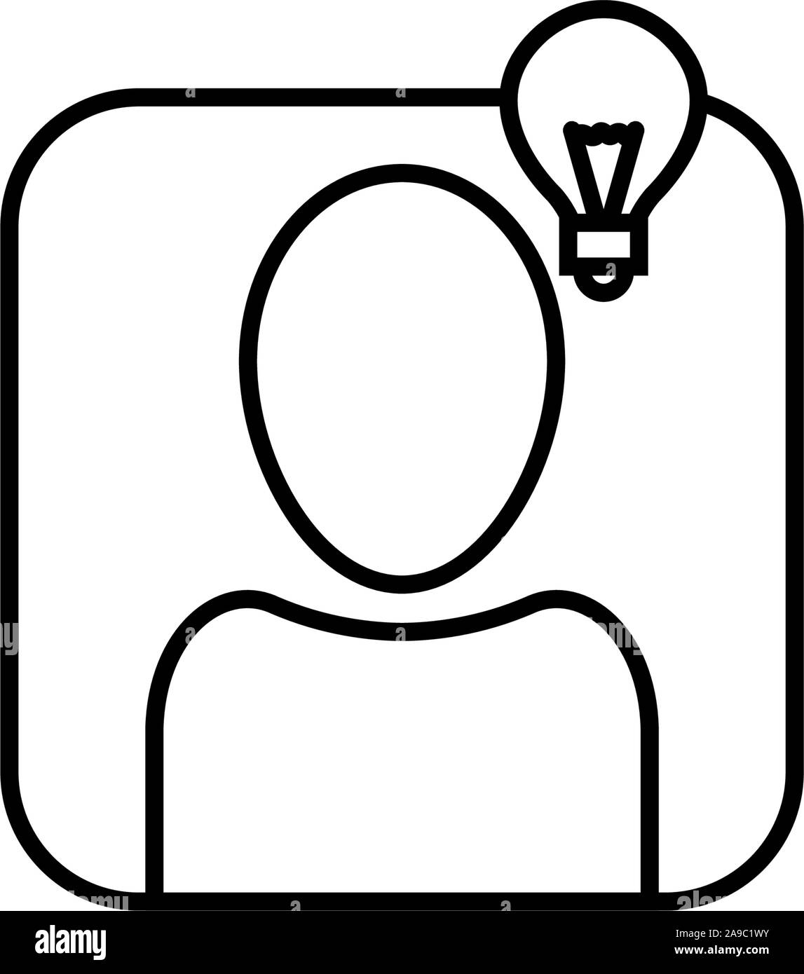 character bulb creativity idea icon line style illustration Stock ...