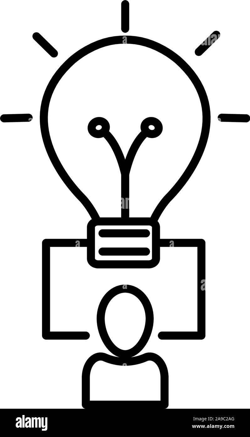 work people bulb idea icon line style illustration Stock Vector Image ...
