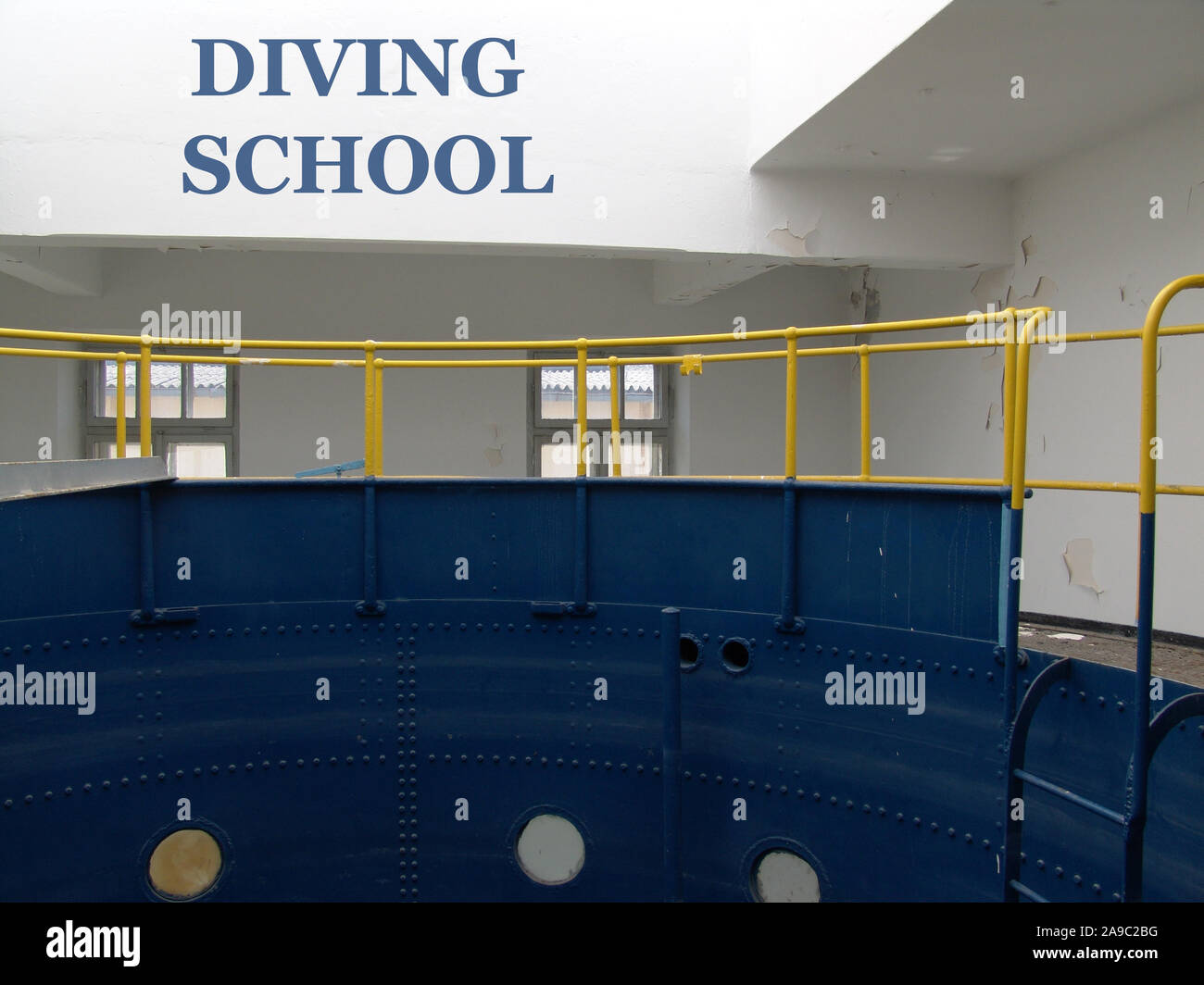 DIVING SCHOOL . DIVING TOWER Stock Photo