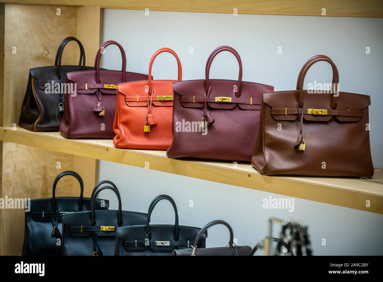 New York NY/USA-November 12, 2019 The Rebag store in the World Trade Center Transportation Hub, The Oculus, in New York on Tuesday, November 12, 2019. Rebag is essentially a second hand store for luxury handbags. (© Richard B. Levine) Stock Photo
