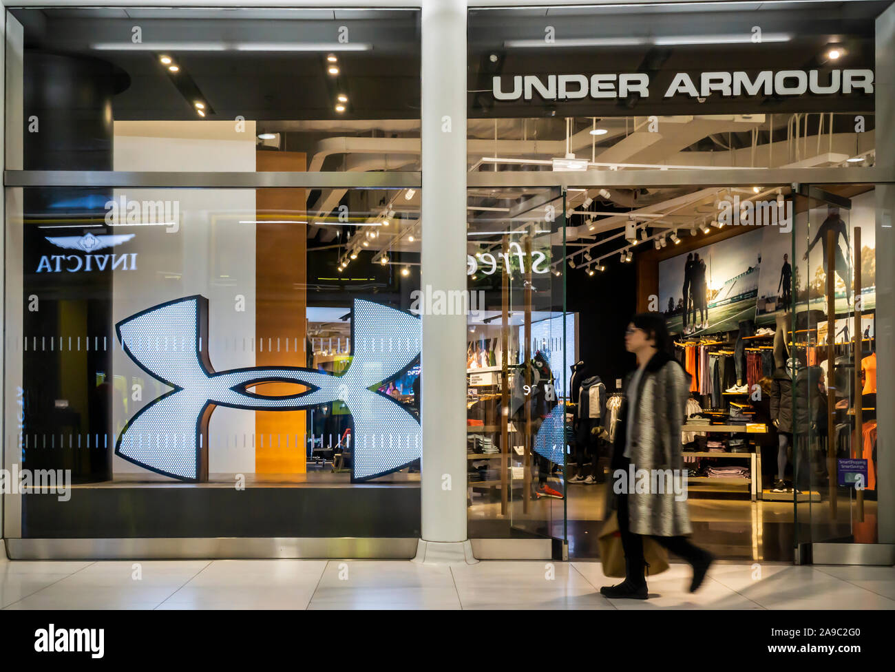 The Under Armour store in the Westfield World Trade Center Oculus mall in New  York on Tuesday, November 12, 2019. The SEC is reported to be investigating  whether Under Armour shifted sales
