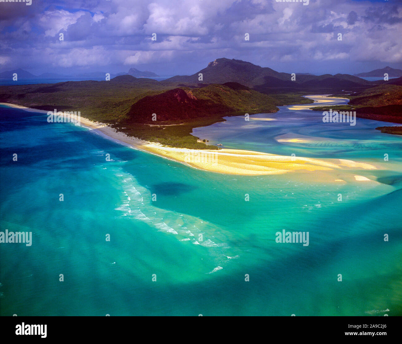 Cook Inlet tidal patterns, great Barrier Reef Marine Park, Queensland, Australia, whitsunday Islands, world's largest coral reefs Stock Photo