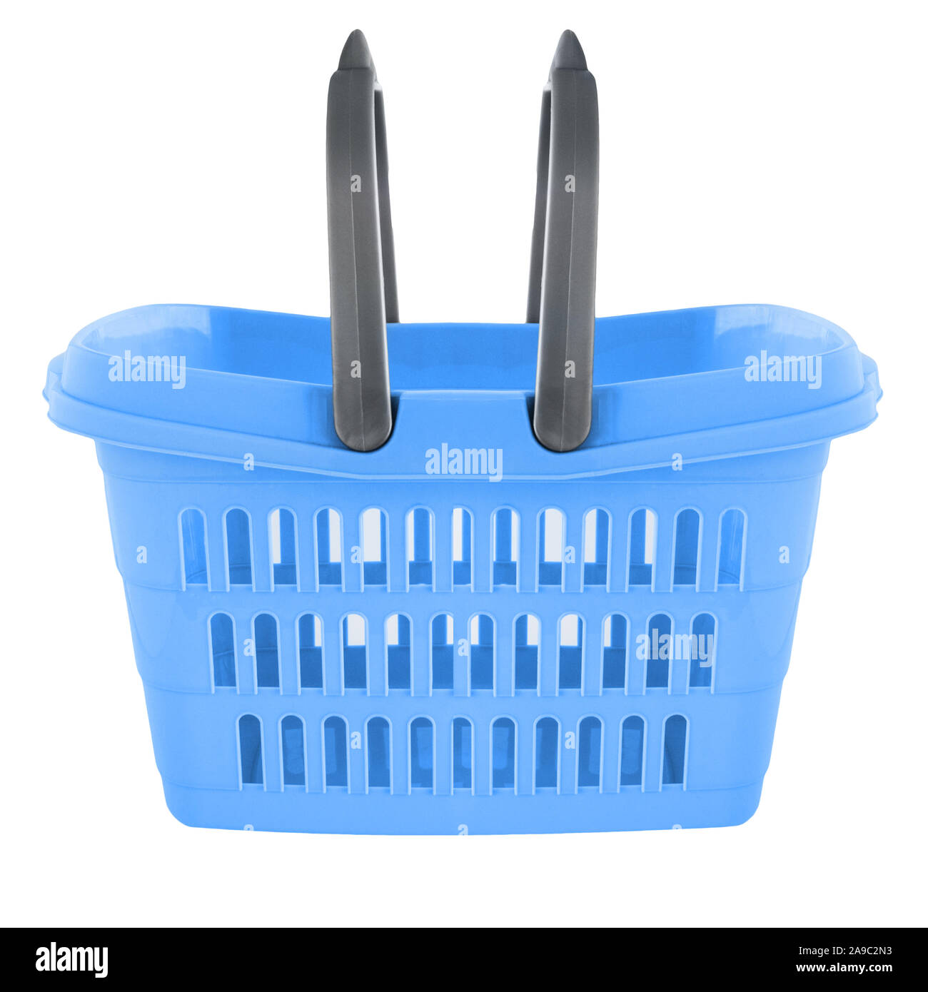 Blue basket on white background Stock Photo Alamy