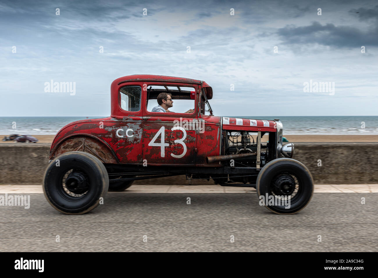 Vintage Ford Model A at the "Race the Waves" event, where cars and