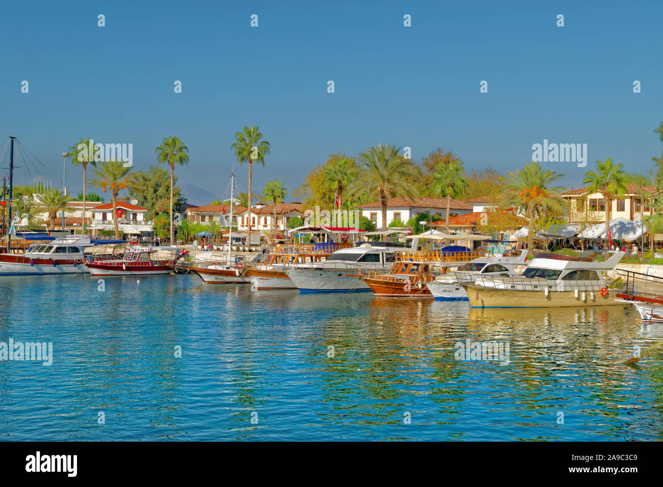 Harbour at Side, near Manavgat, Antalya province, Turkey. Stock Photo