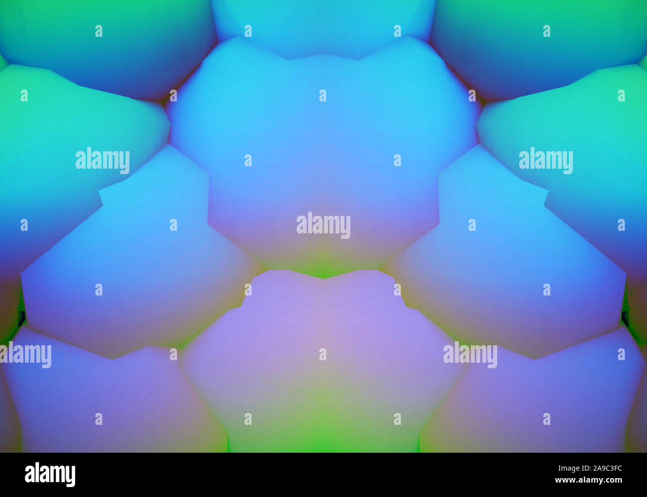 Abstract background with symmetric 3d shapes and vibrant colors Stock ...