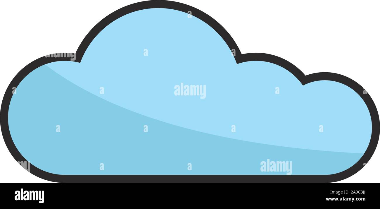 cloud computing internet flat line style illustration Stock Vector ...