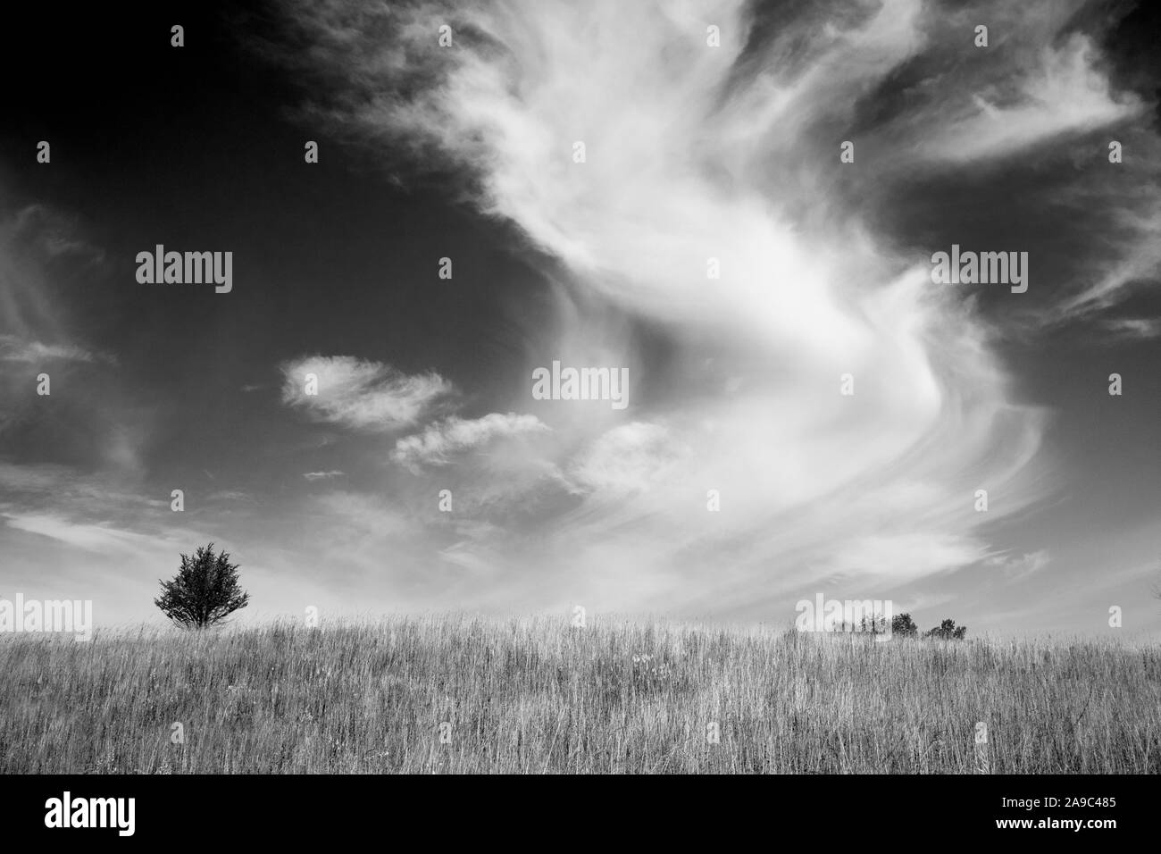 Wispy black clouds Black and White Stock Photos & Images - Alamy