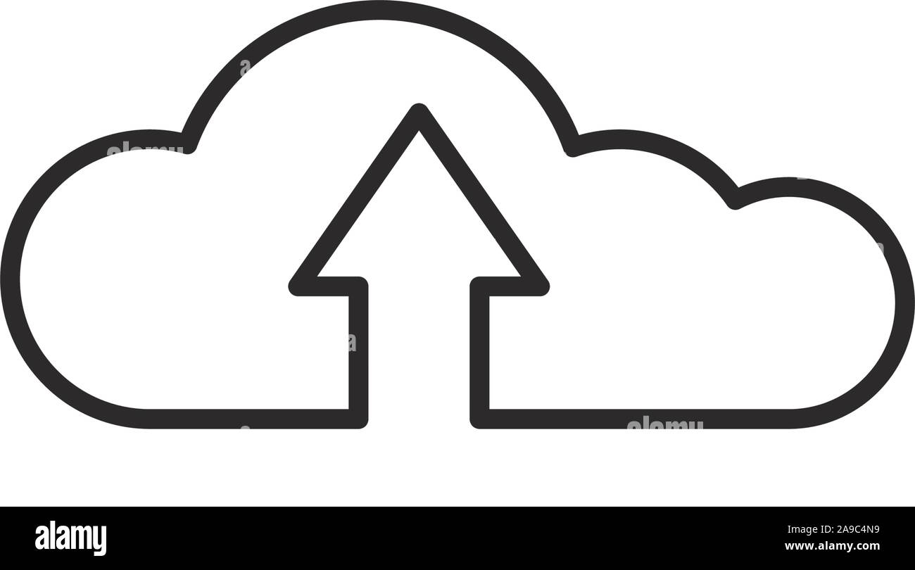 cloud computing upload data digital technology internet line style ...