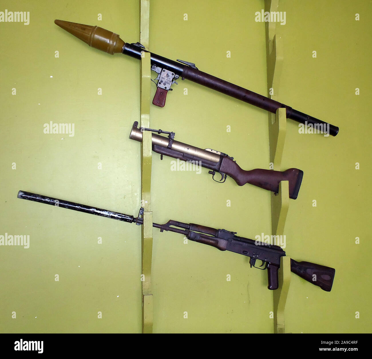 Siem Reap, Cambodia - May 03, 2013: selection of war guns at a shooting  range in Cambodia Stock Photo - Alamy