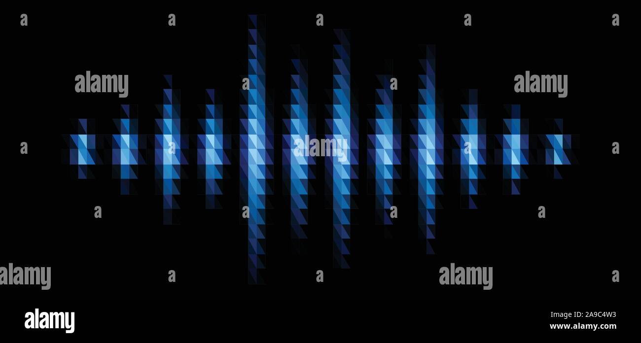 Audio or music shiny sound waveform with triangular filter Stock Vector ...