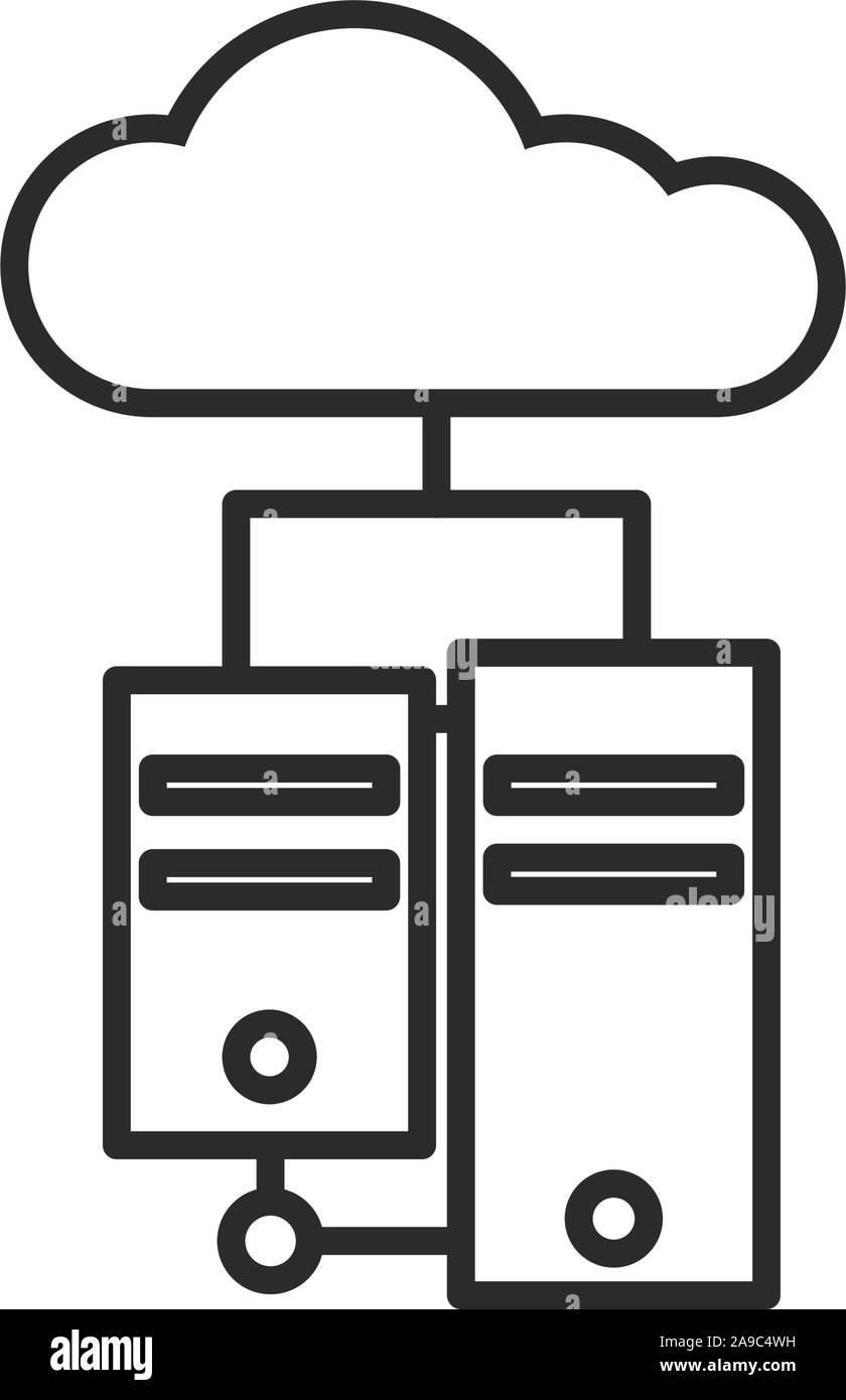 database cloud computing digital technology internet line style Stock ...