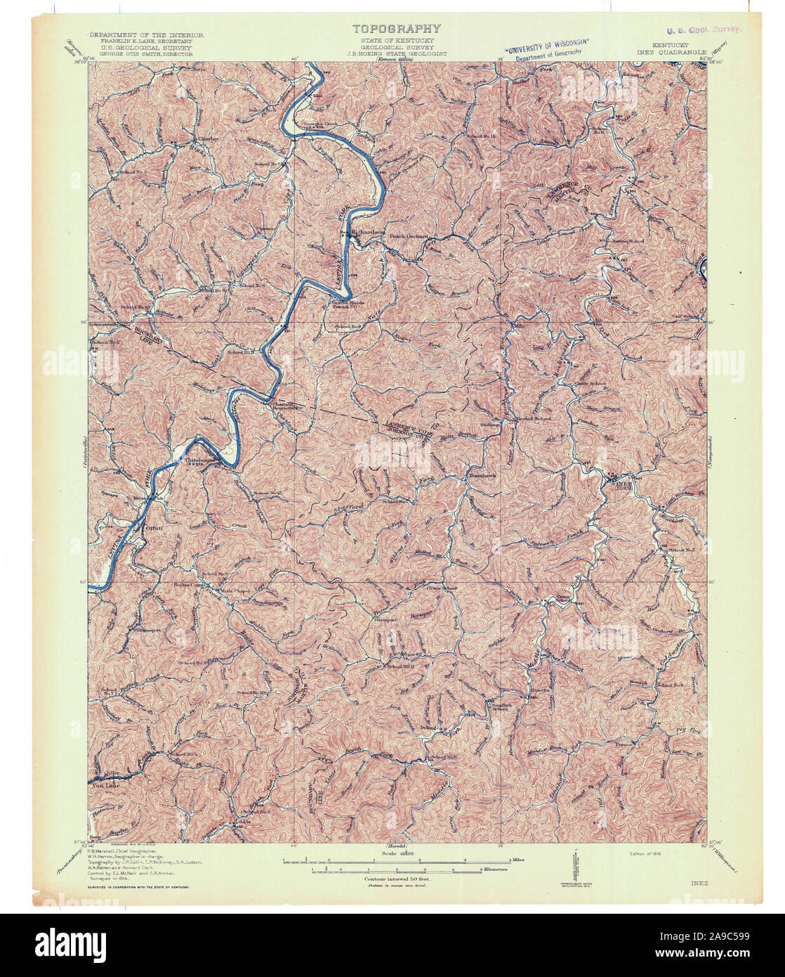 1916 kentucky map Cut Out Stock Images & Pictures Alamy