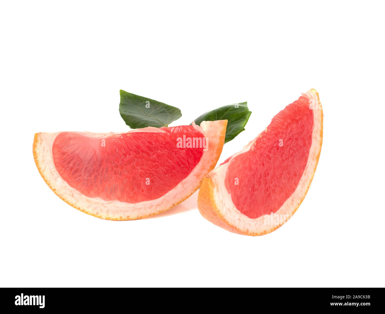 grapefruit slices isolated on white background Stock Photo