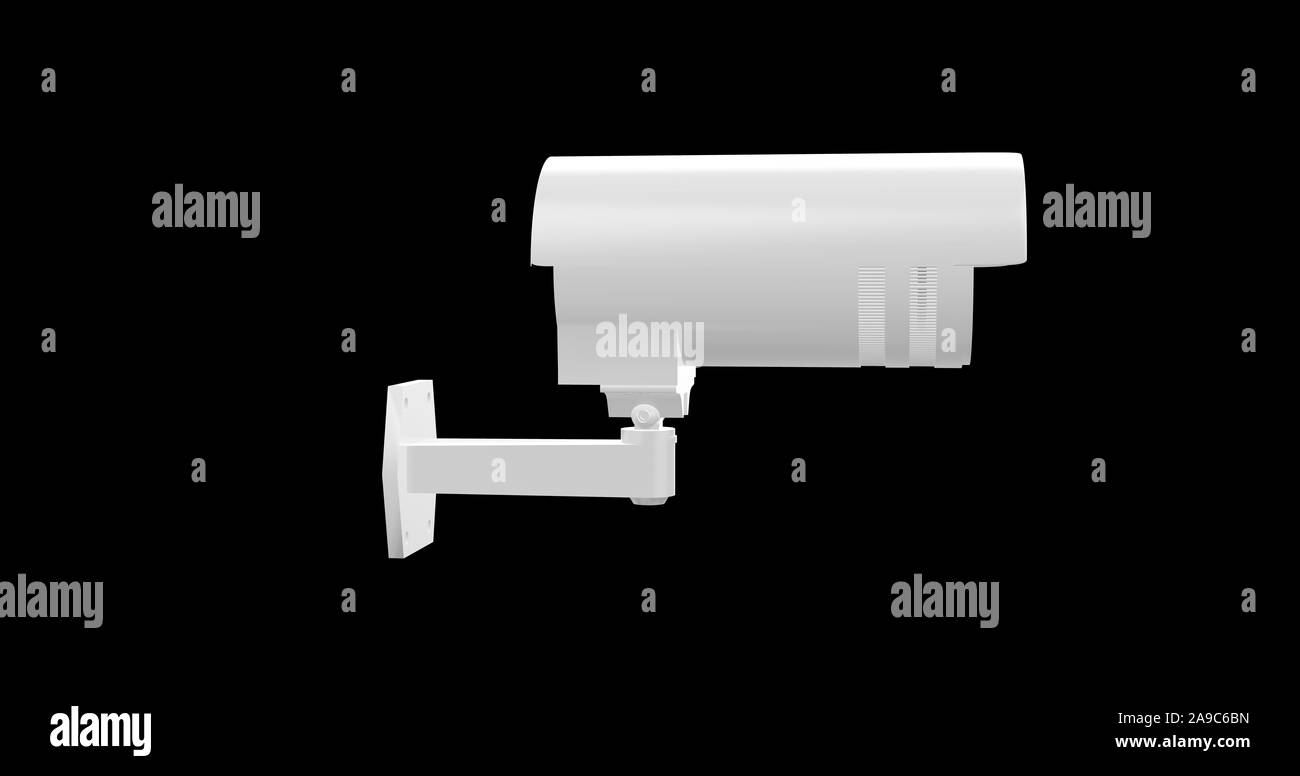 CCTV Camera on Black 3D Rendering Stock Photo Alamy