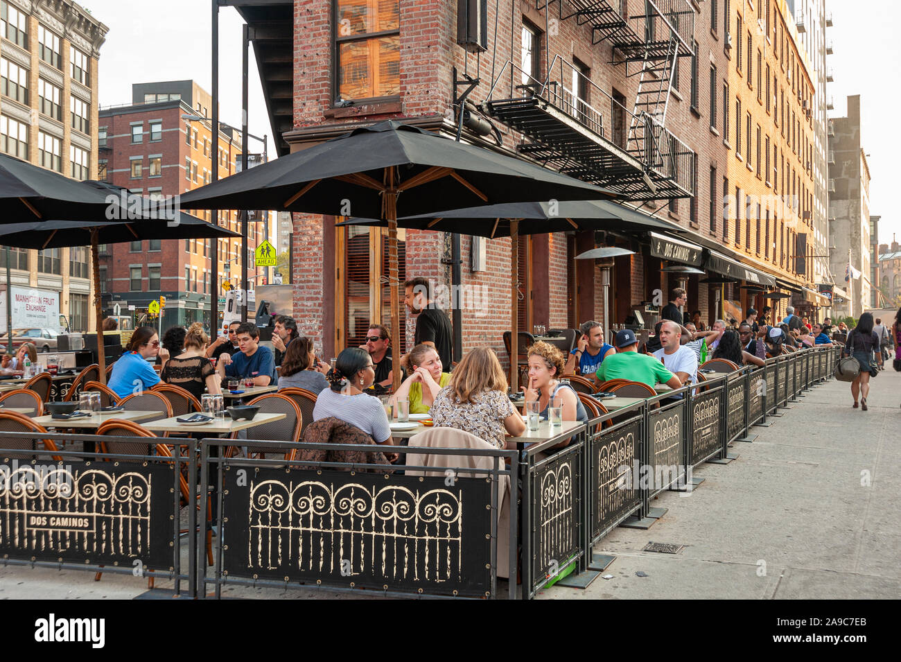 Dos Caminos restaurant Hudson Street in the Meatpacking District, New York City, USA Stock Photo
