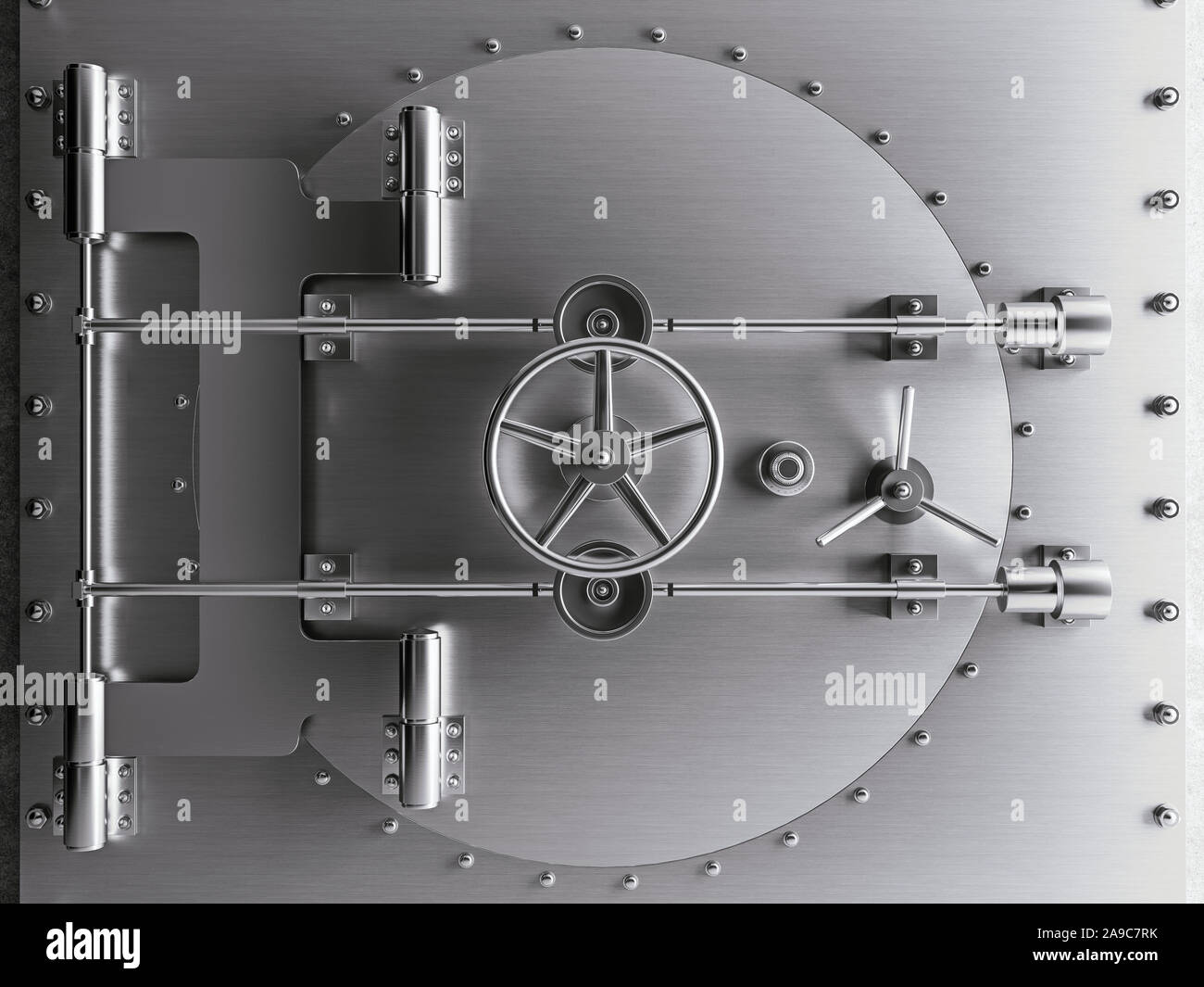 Bank vault door, safe, concept of keeping you money and assets safe, 3d render, 3d illustration Stock Photo
