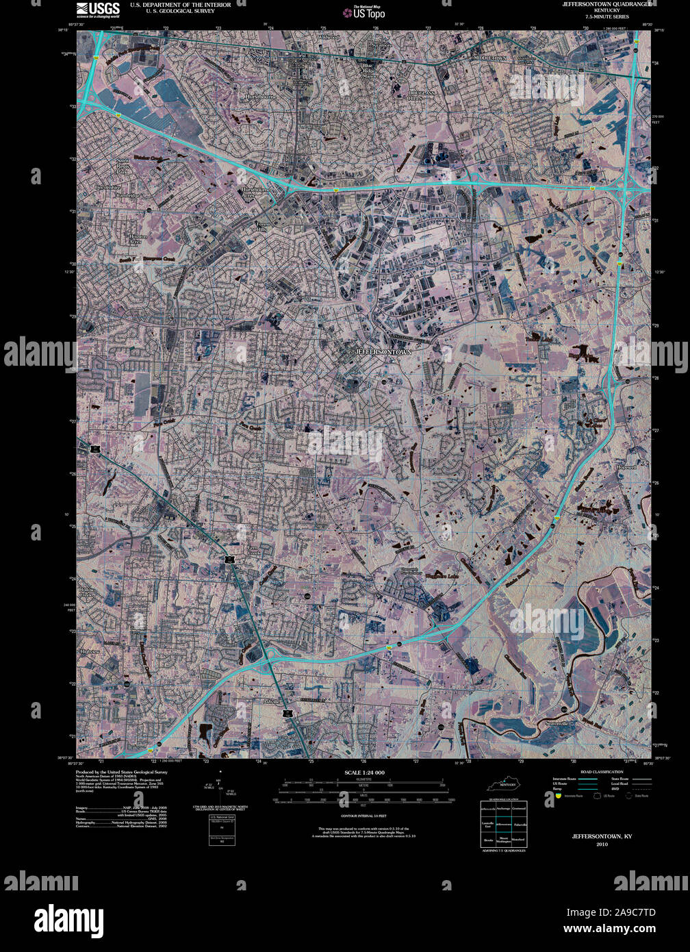 Jeffersontown map hires stock photography and images Alamy