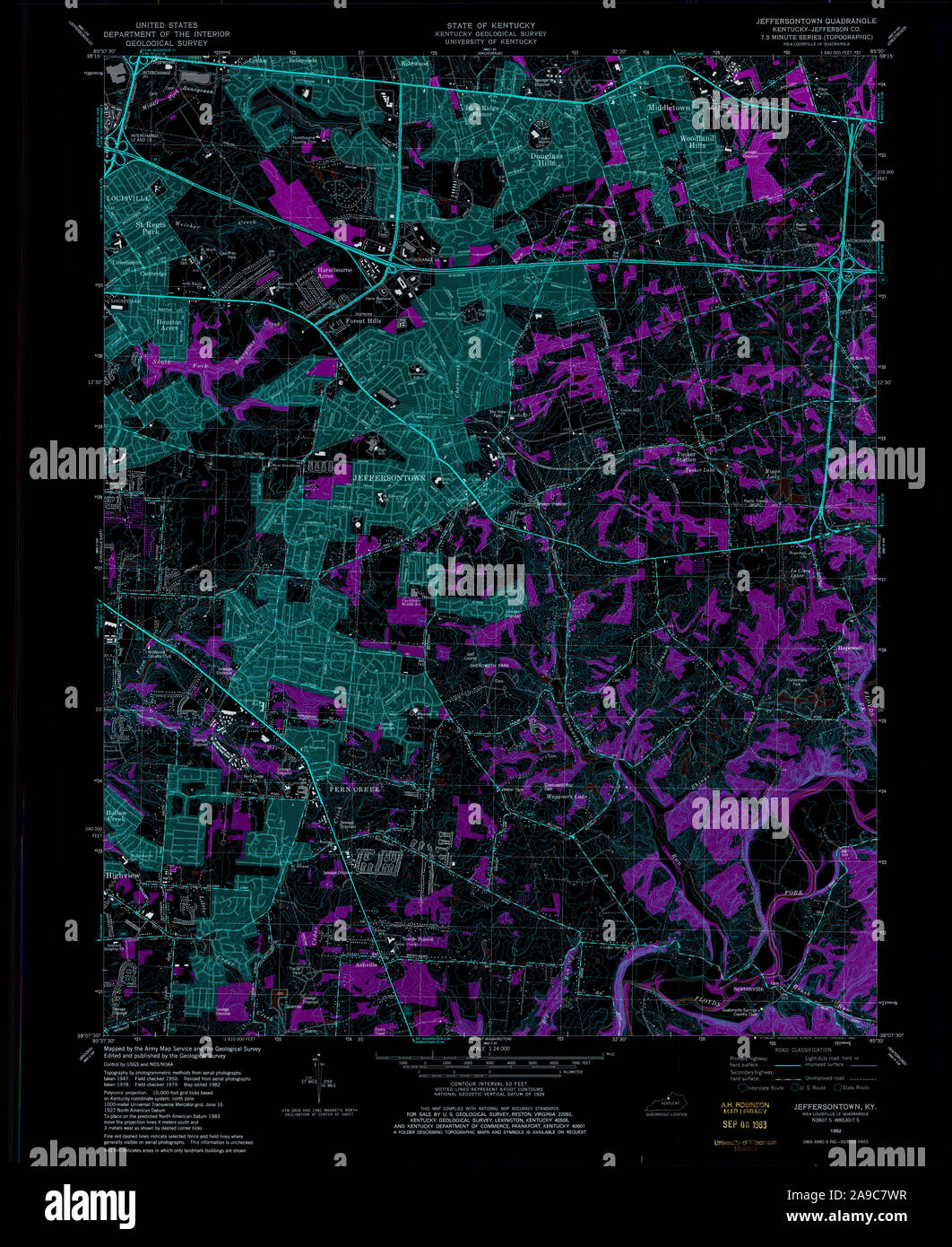 Jeffersontown map hires stock photography and images Alamy