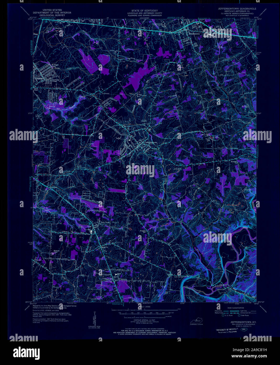 Jeffersontown map hires stock photography and images Alamy
