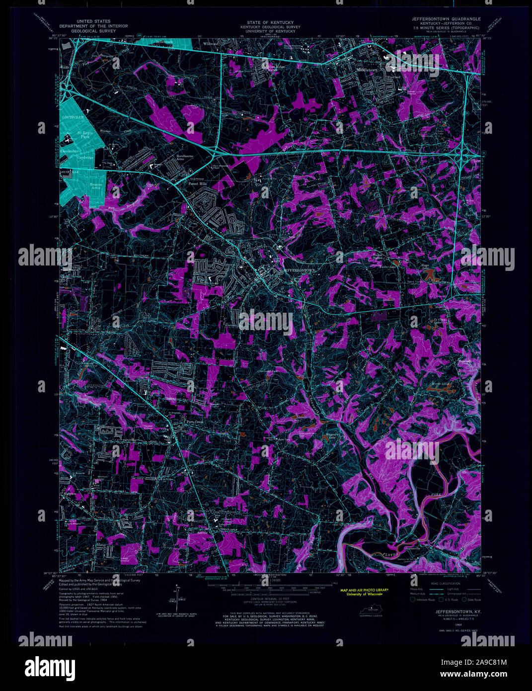 Jeffersontown map hires stock photography and images Alamy