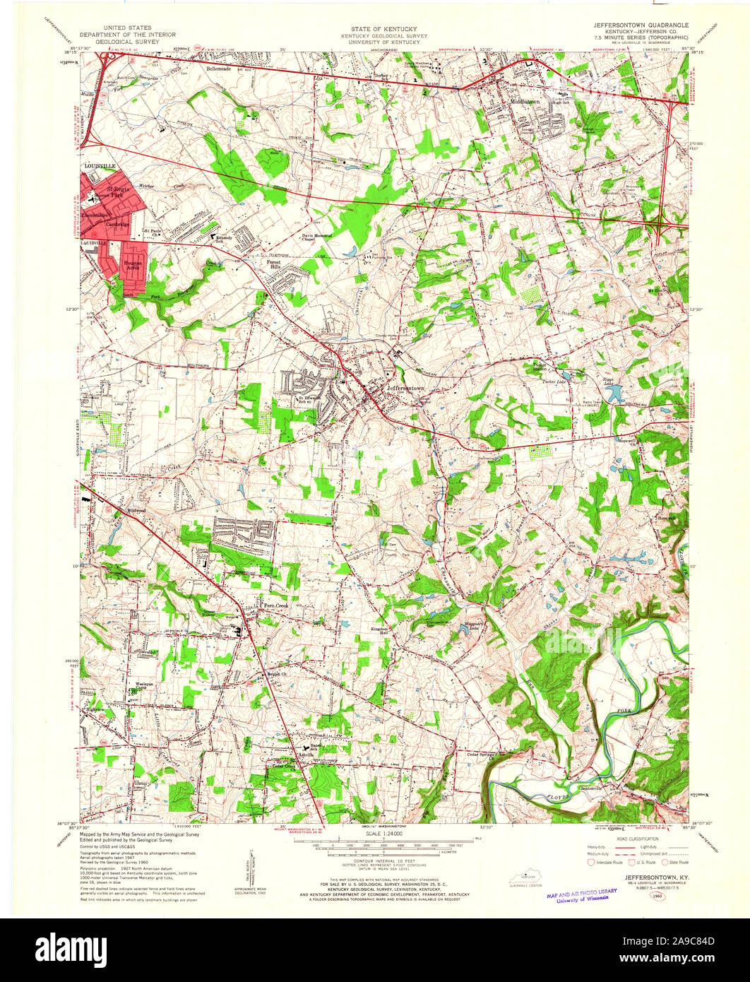 Jeffersontown map hires stock photography and images Alamy