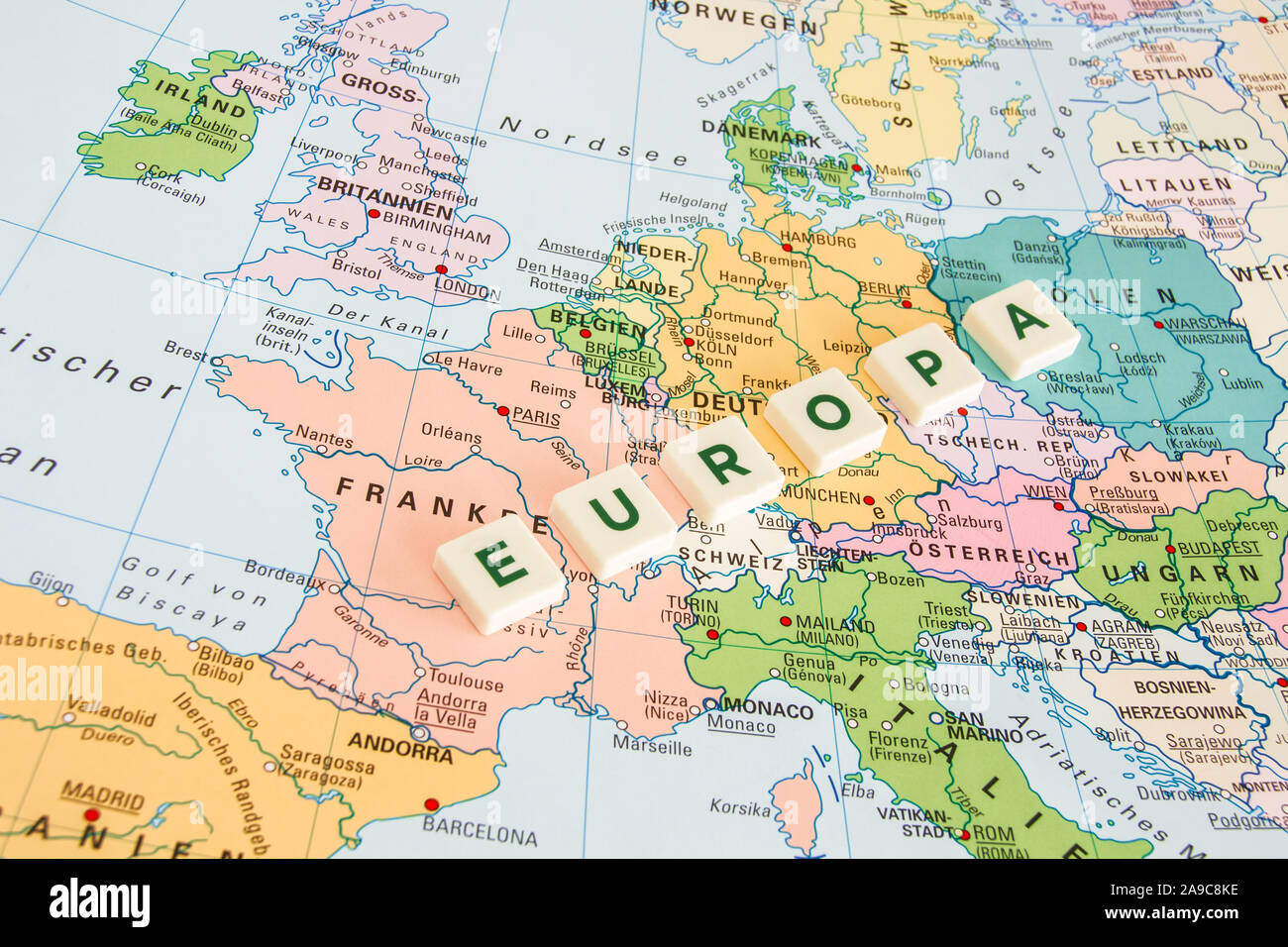 German Europe Map And Symbols Stock Photo 332799138 Alamy
