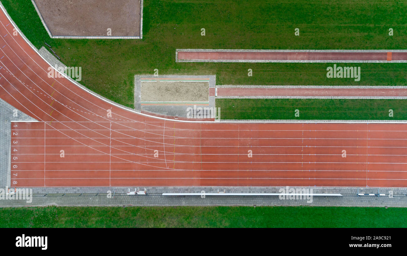 Aerial View Athletic Field Track High Resolution Stock Photography and