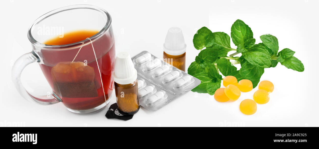 Selection of natural medicine Stock Photo