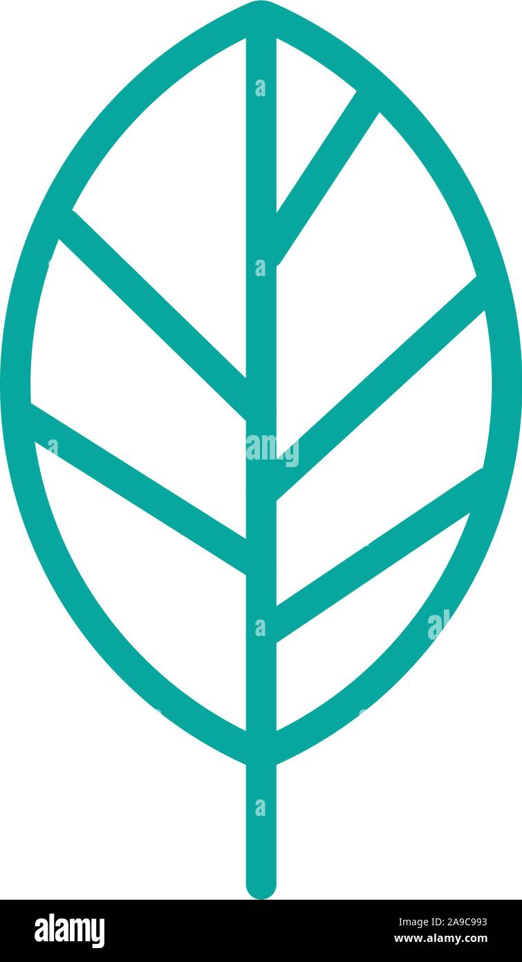 ecology foliage nature leaf icon line green vector illustration Stock ...