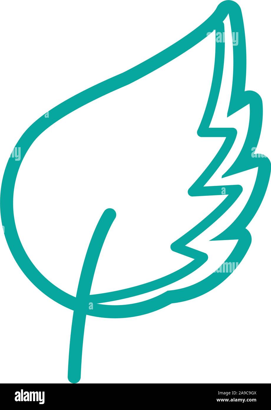 flora foliage nature leaf icon line green vector illustration Stock ...
