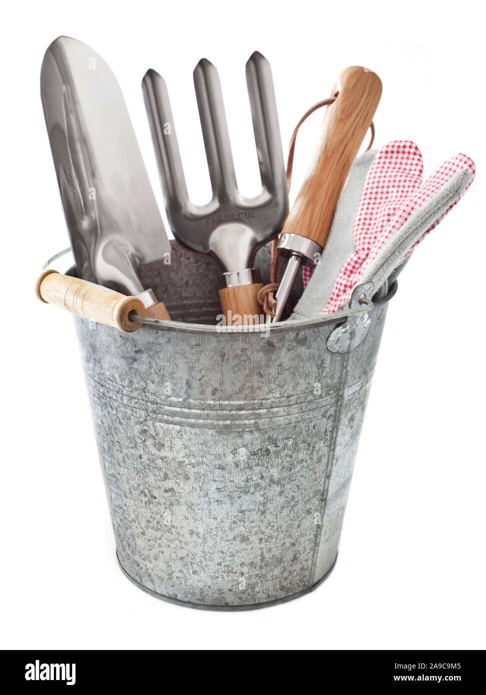 Gardening tools and bucket Stock Photo Alamy