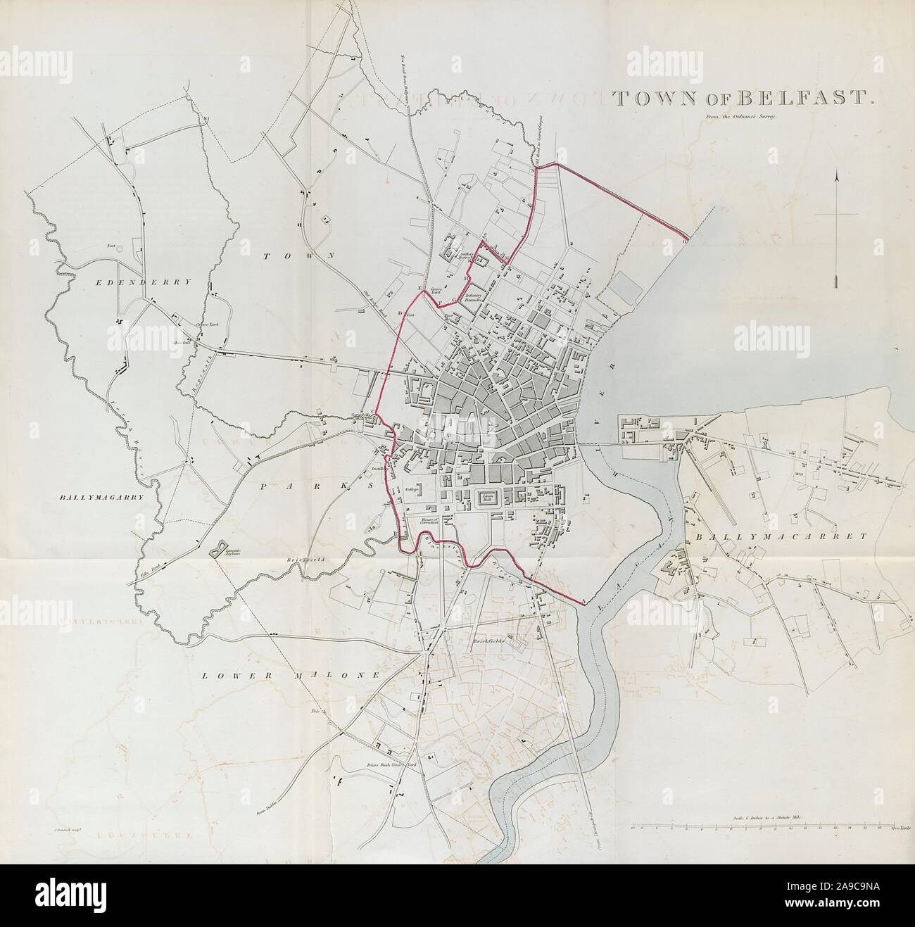 'TOWN OF BELFAST' city/borough plan. REFORM ACT. Antrim/Down. Ulster
