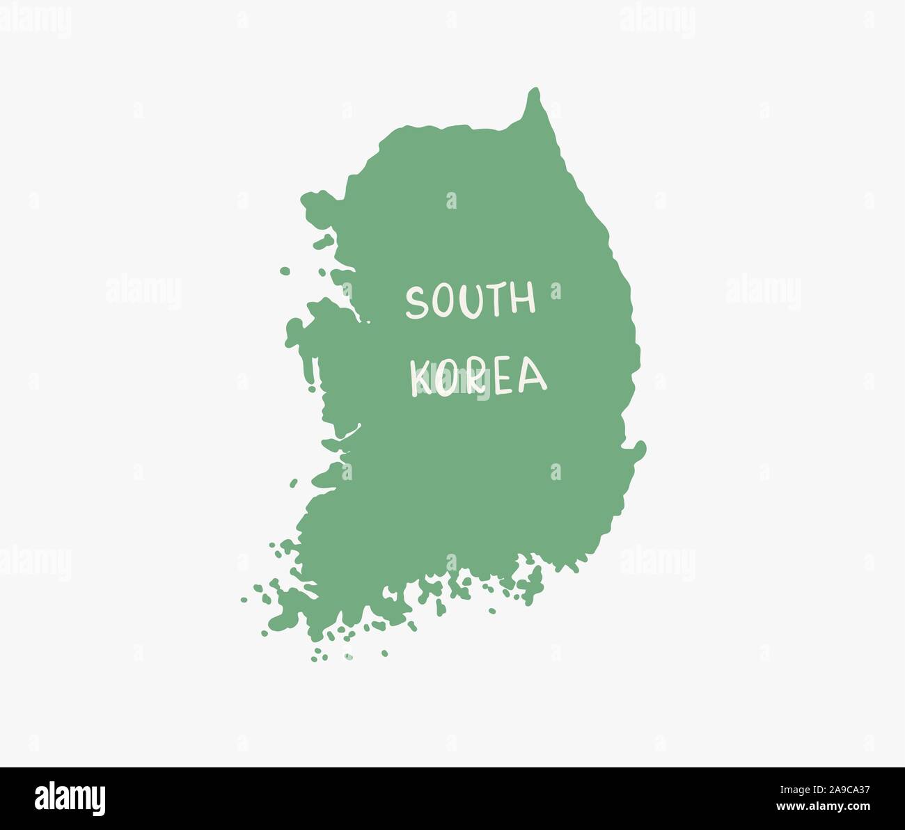 vector illustration of South Korea map Stock Vector