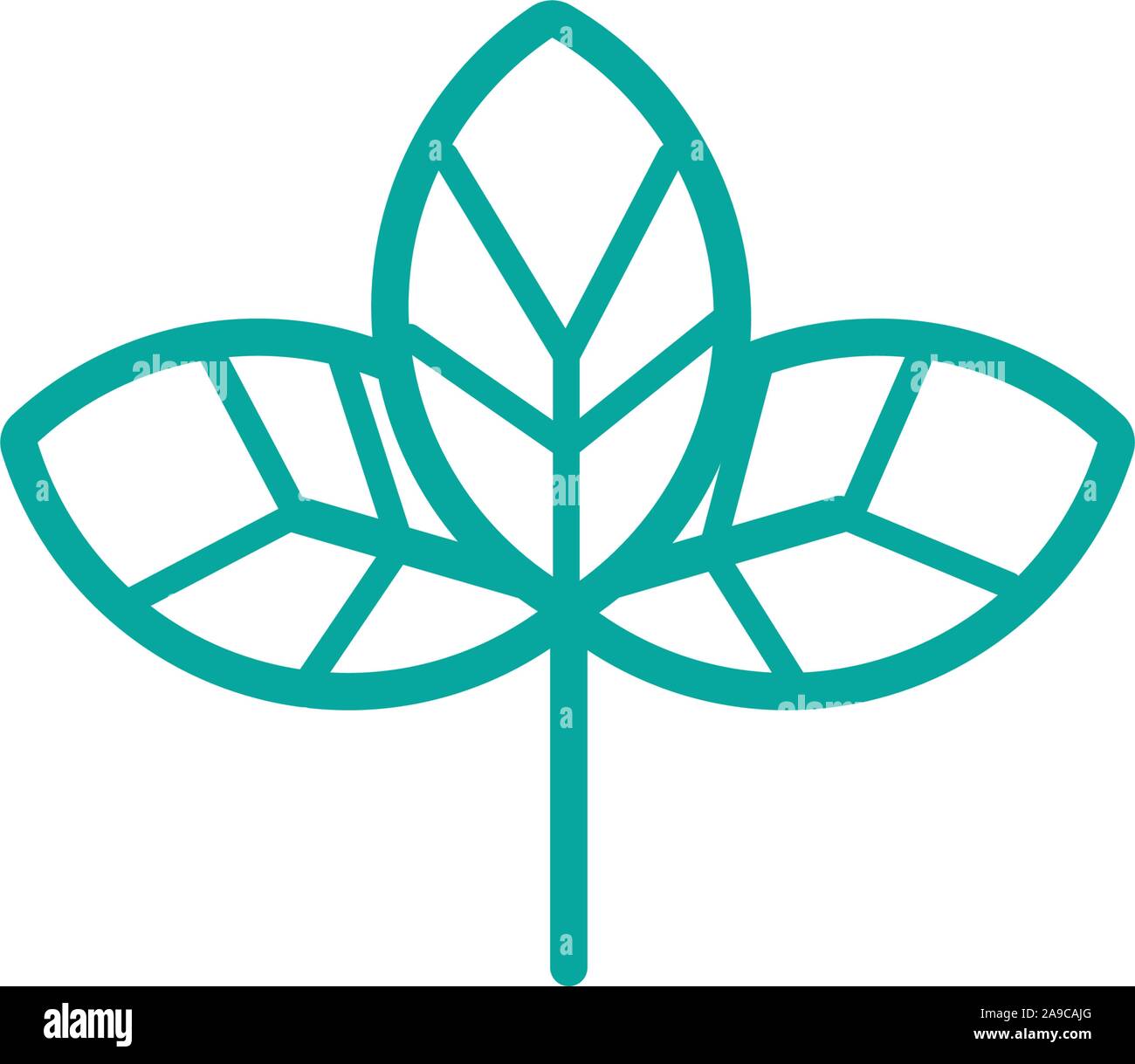 leaves foliage nature leaf icon line green vector illustration Stock ...