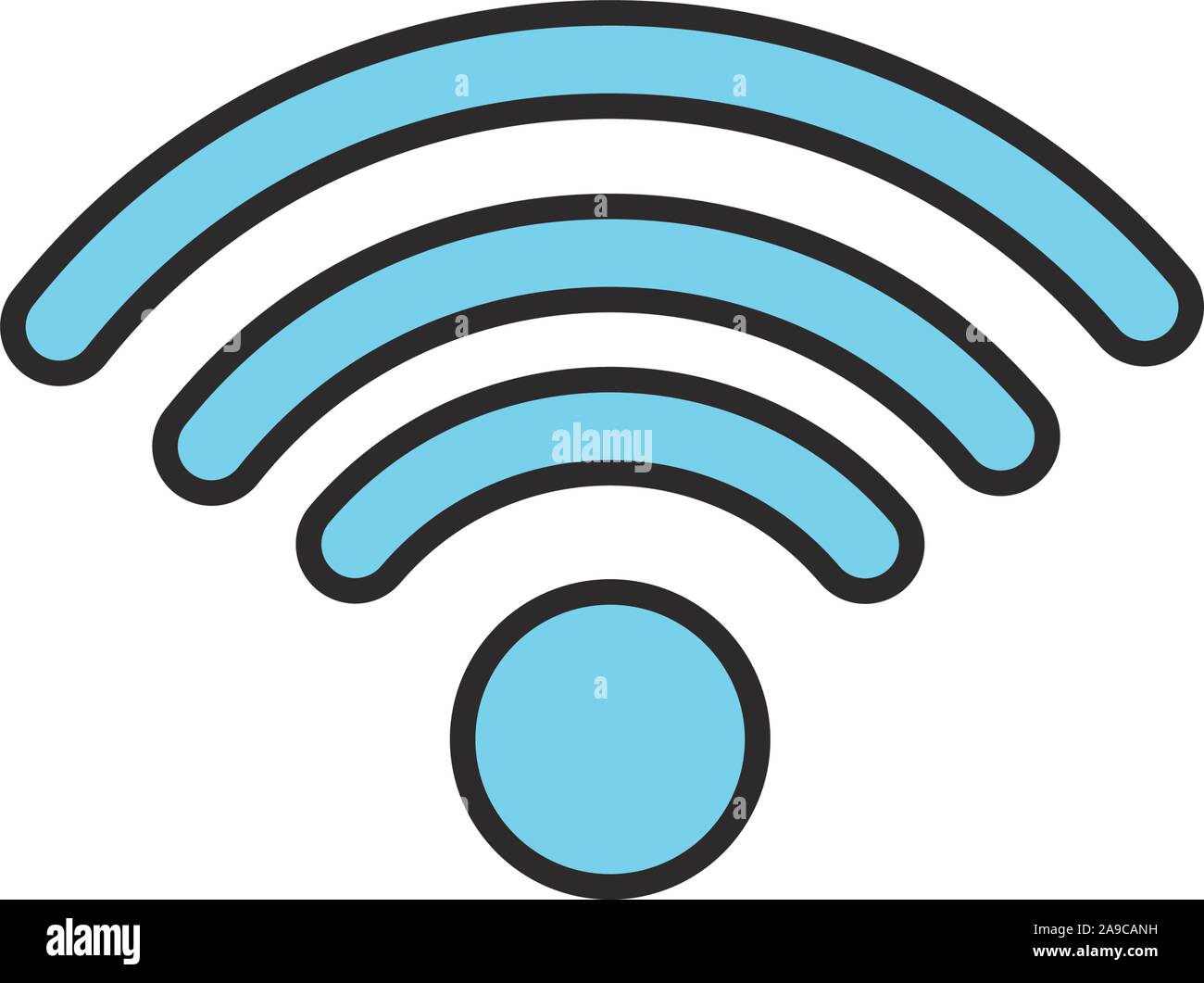 connection wifi internet flat line style illustration Stock Vector ...