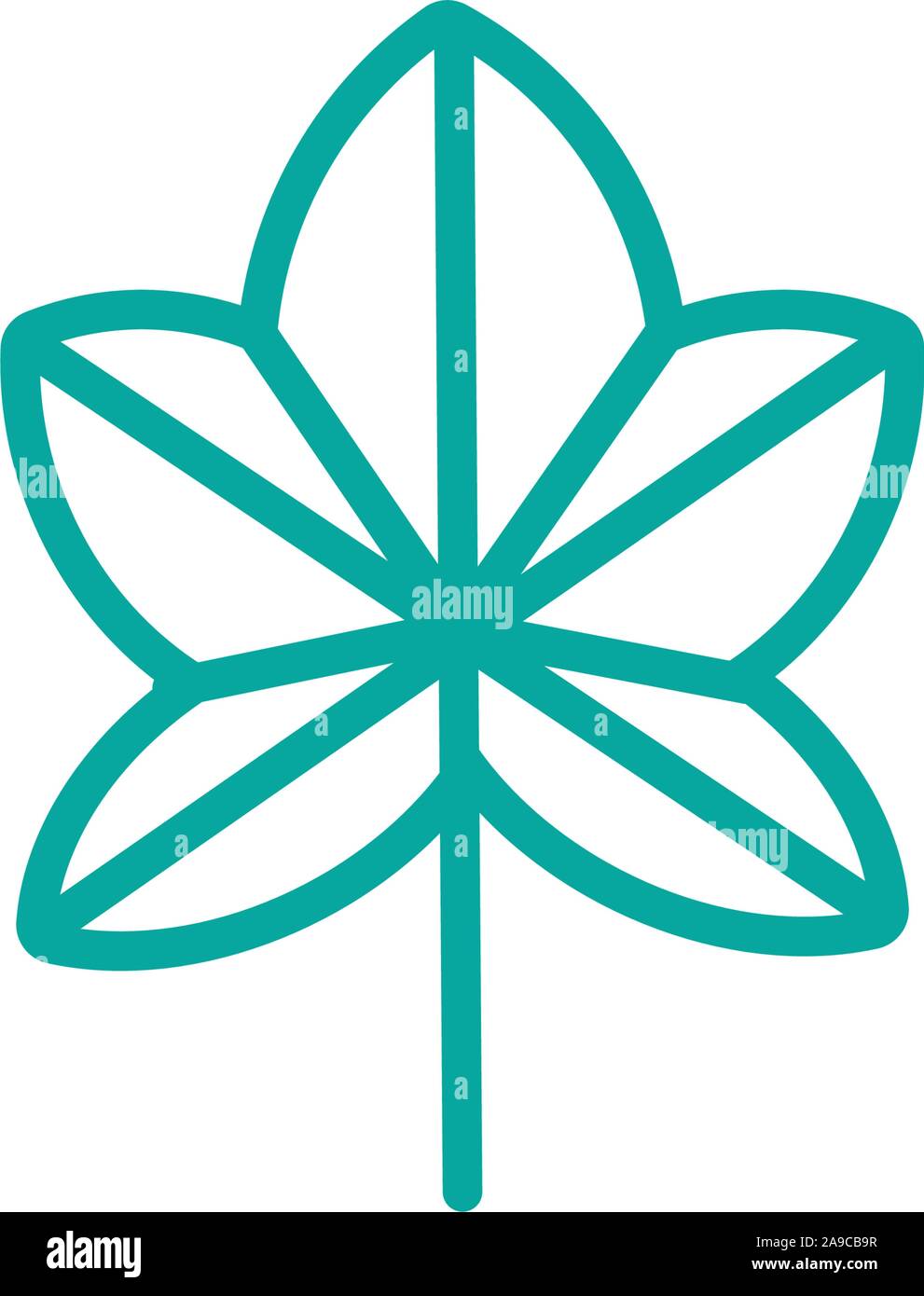 herbal foliage nature leaf icon line green vector illustration Stock ...