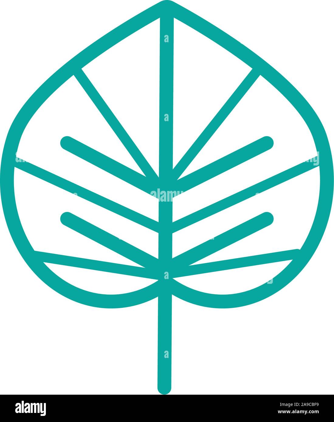 exotic foliage nature leaf icon line green vector illustration Stock ...