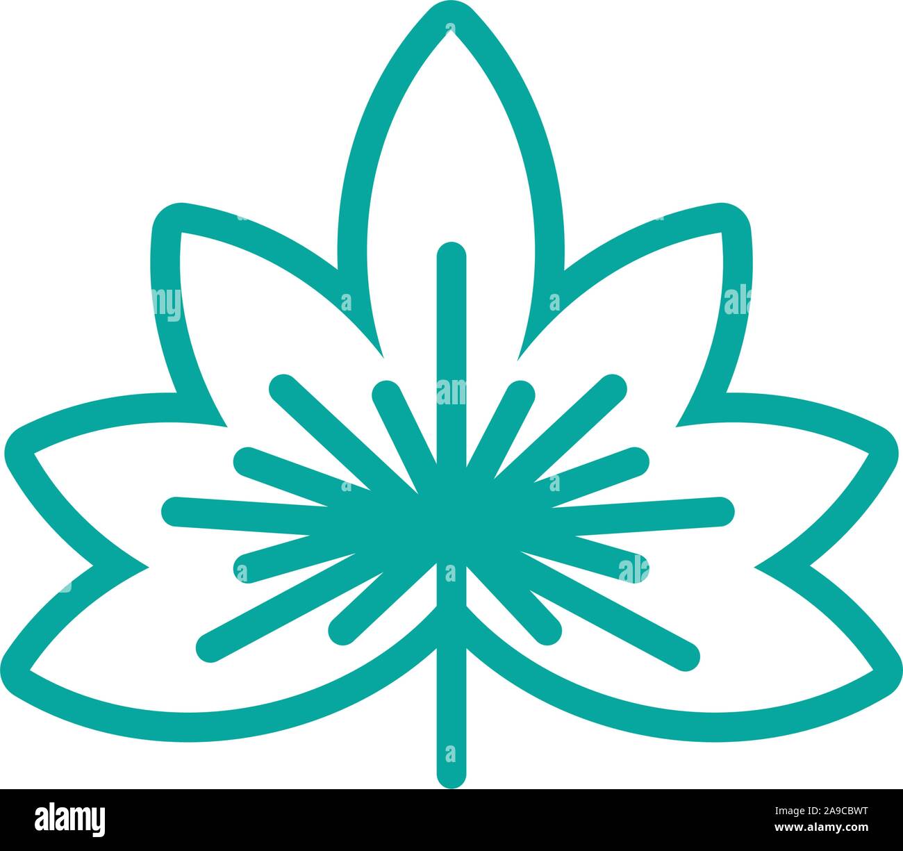 maple foliage nature leaf icon line green vector illustration Stock ...