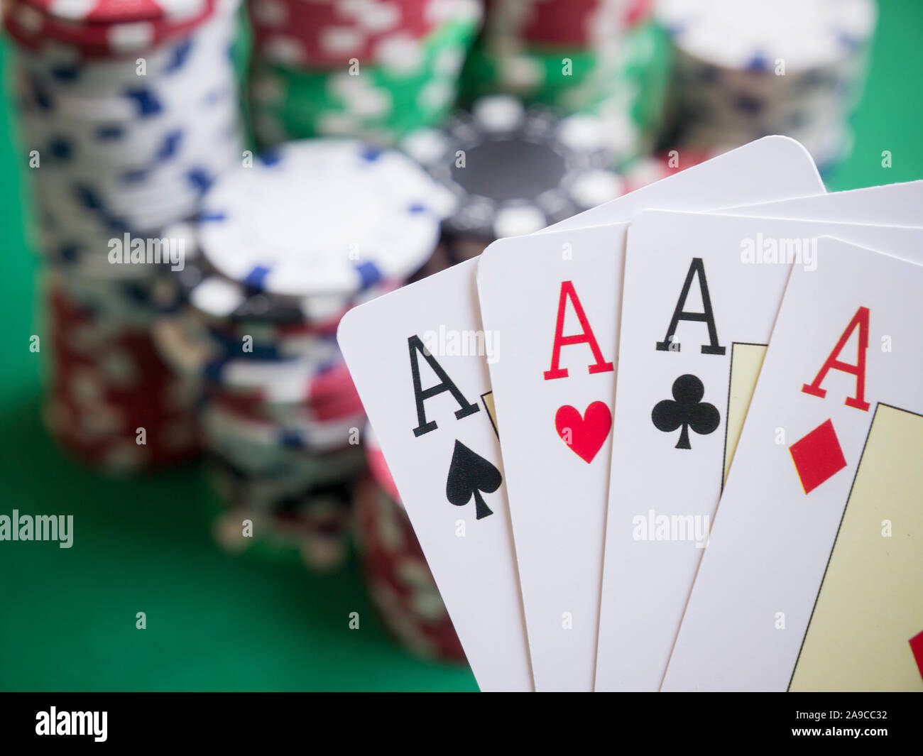 Four aces chips card hi-res stock photography and images - Alamy