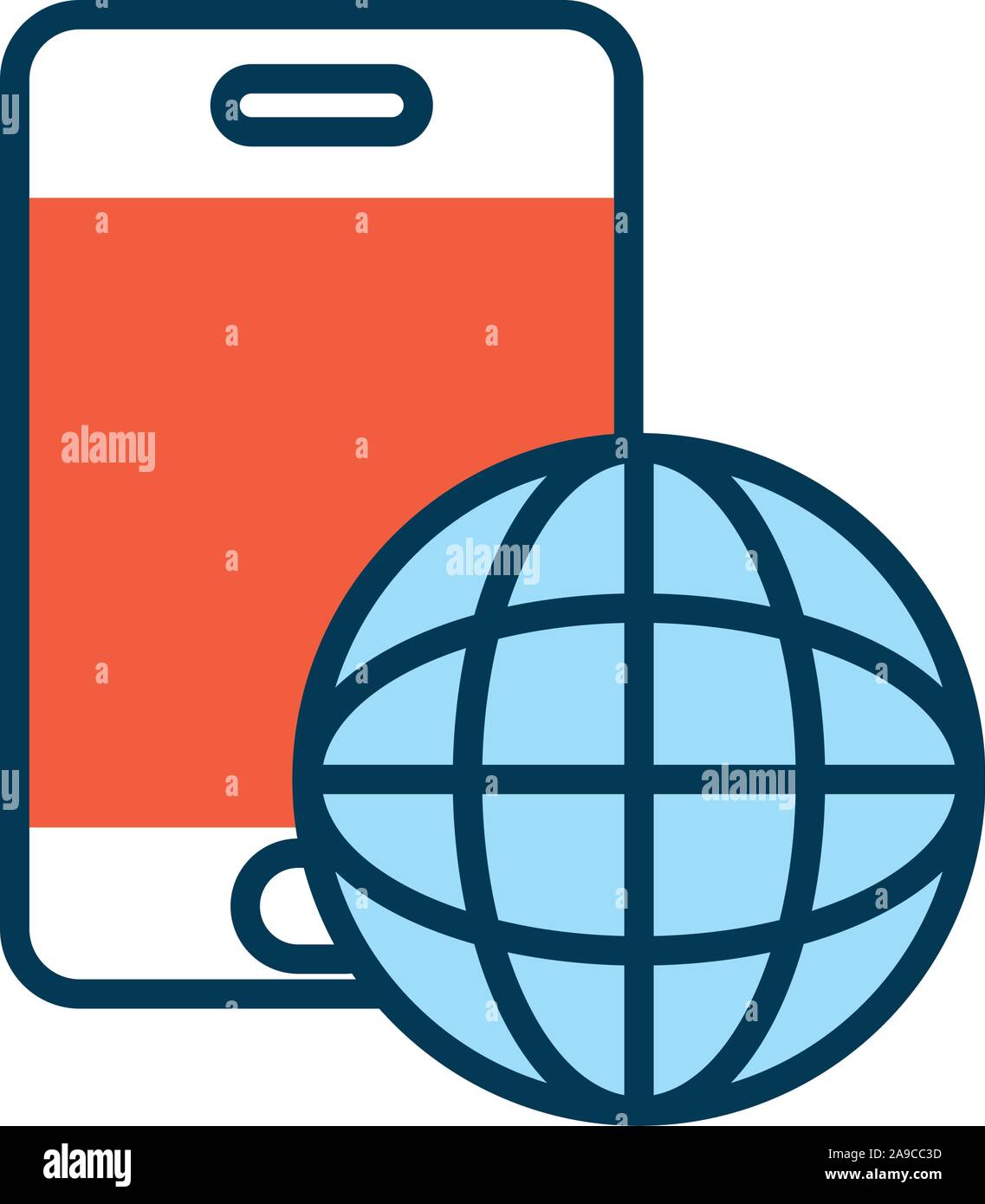 smartphone with sphere browser icon Stock Vector Image & Art - Alamy
