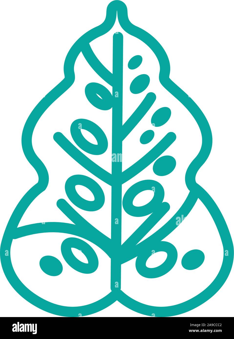 monstera foliage nature leaf icon line green vector illustration Stock ...