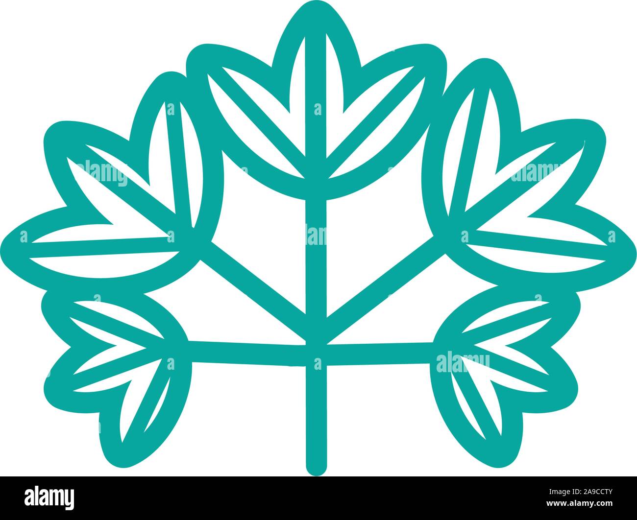 tree foliage nature leaf icon line green vector illustration Stock ...